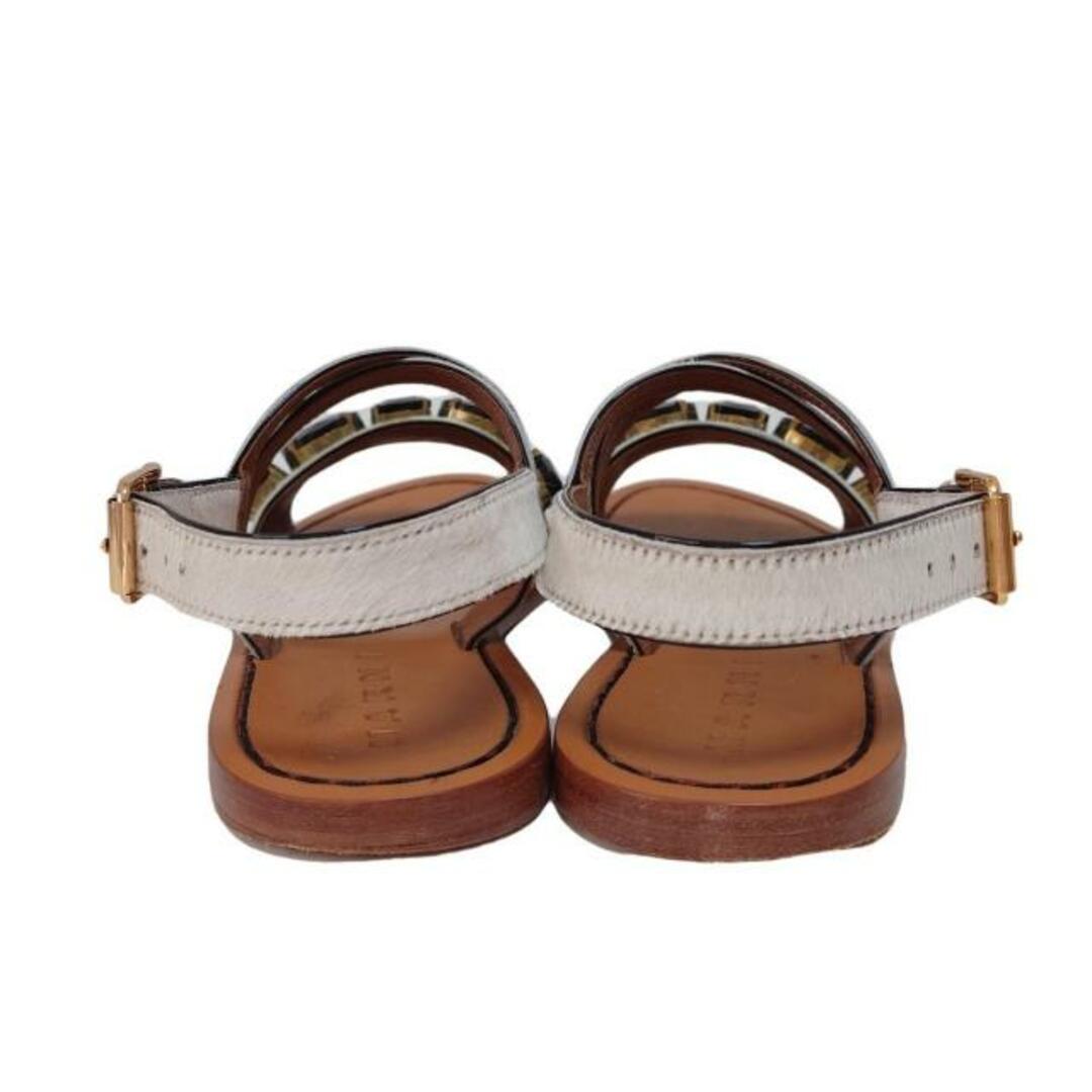 MARNI - MARNI(マルニ) サンダル 37 レディース - 白×黒 MARNI - MARNI(マルニ) サンダル 37 レディース - 白×黒