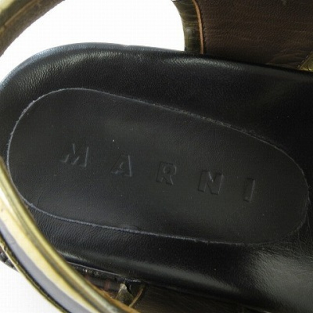 MARNI - マルニ サンダル シューズ リボン ブラック ゴールド MARNI - マルニ サンダル シューズ リボン ブラック ゴールド