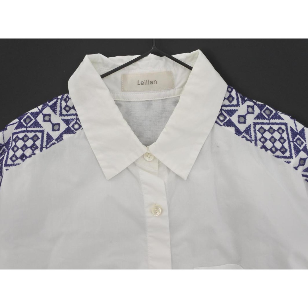 leilian - Leilian レリアン カットワーク シャツ size9/白 leilian - Leilian レリアン カットワーク シャツ size9/白
