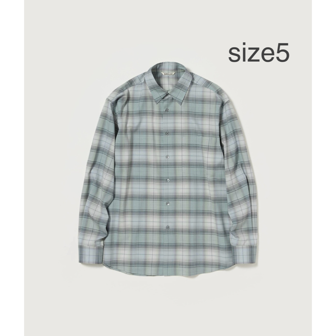 AURALEE - AURALEE SUPER LIGHT WOOL CHECK SHIRT 5の通販 by AURALEE - AURALEE SUPER LIGHT WOOL CHECK SHIRT 5の通販 by