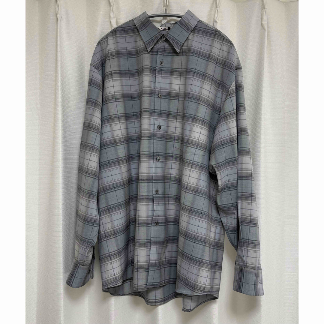AURALEE - AURALEE SUPER LIGHT WOOL CHECK SHIRT 5の通販 by AURALEE - AURALEE SUPER LIGHT WOOL CHECK SHIRT 5の通販 by