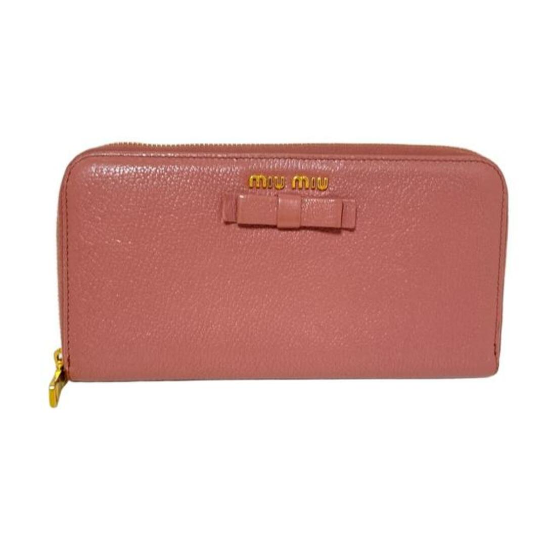 MIU MIU - miumiu(ミュウミュウ) 長財布 - 5ML506 ピンク リボン MIU MIU - miumiu(ミュウミュウ) 長財布 - 5ML506 ピンク リボン