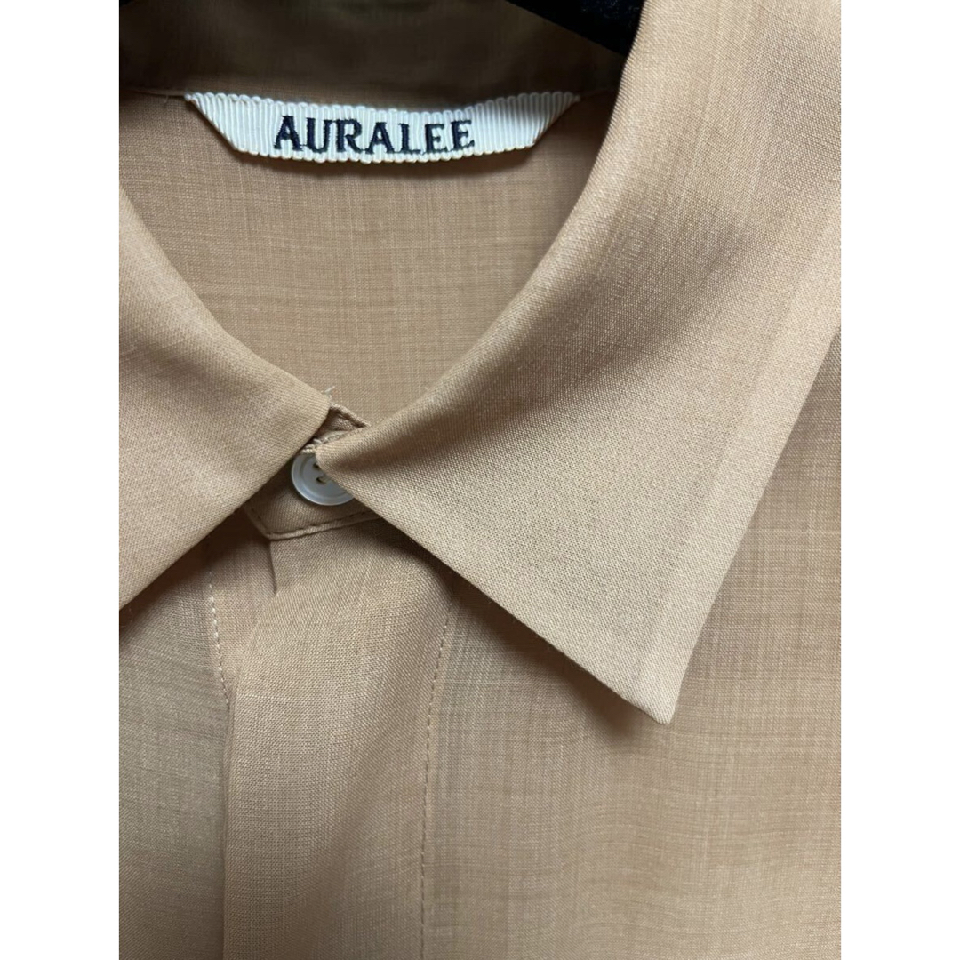 極美品】AURALEE オーラリー ウールポリエステル シアーシャツ