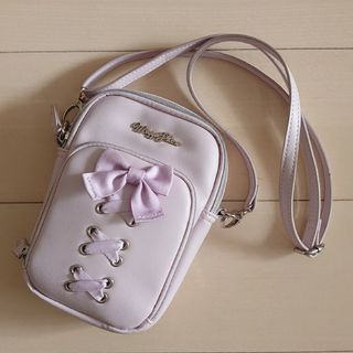 　mezzo piano junior　レースアップミニショルダー　ピンク