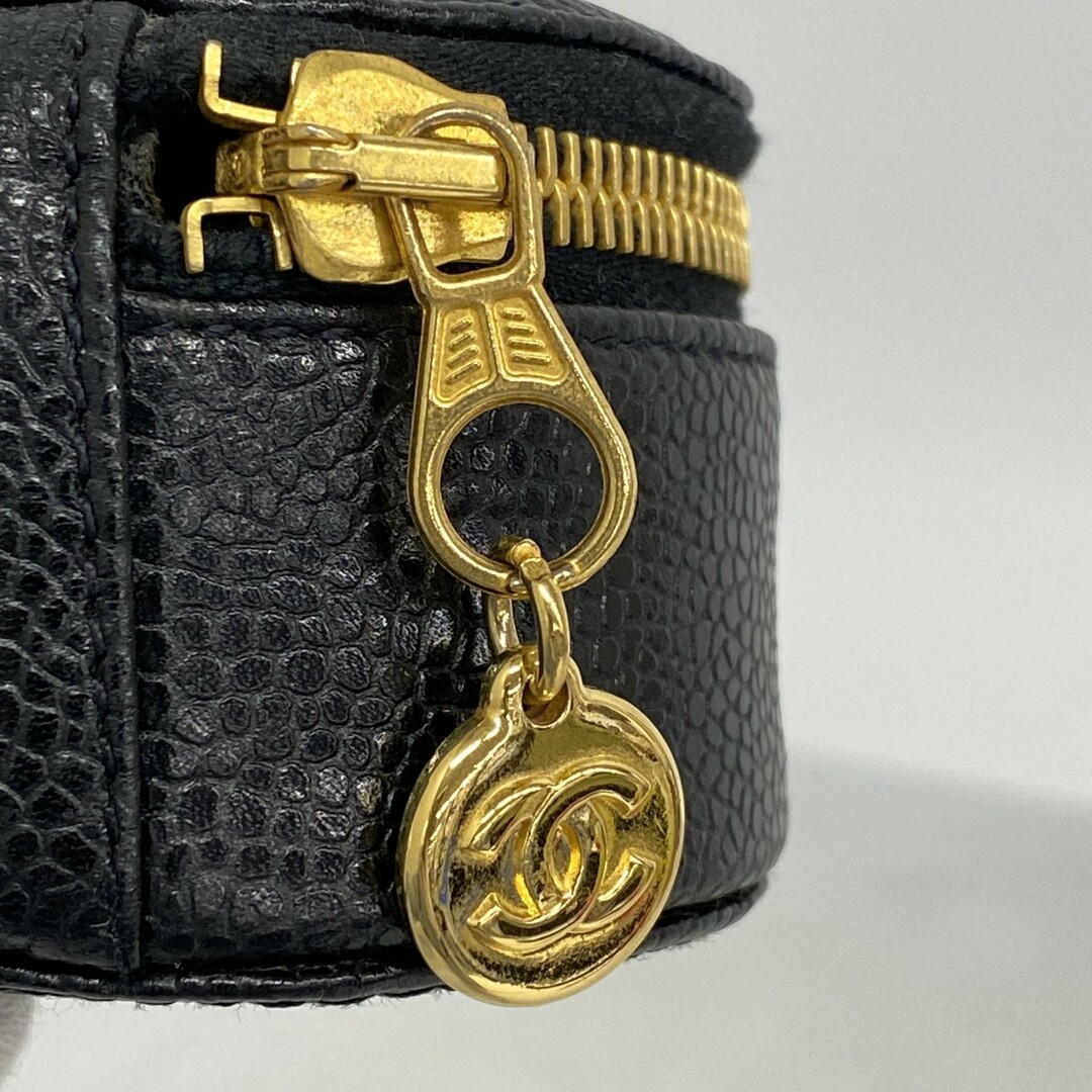 CHANEL - 【5db2976】シャネル ポーチ キャビアスキン ブラック CHANEL - 【5db2976】シャネル ポーチ キャビアスキン ブラック