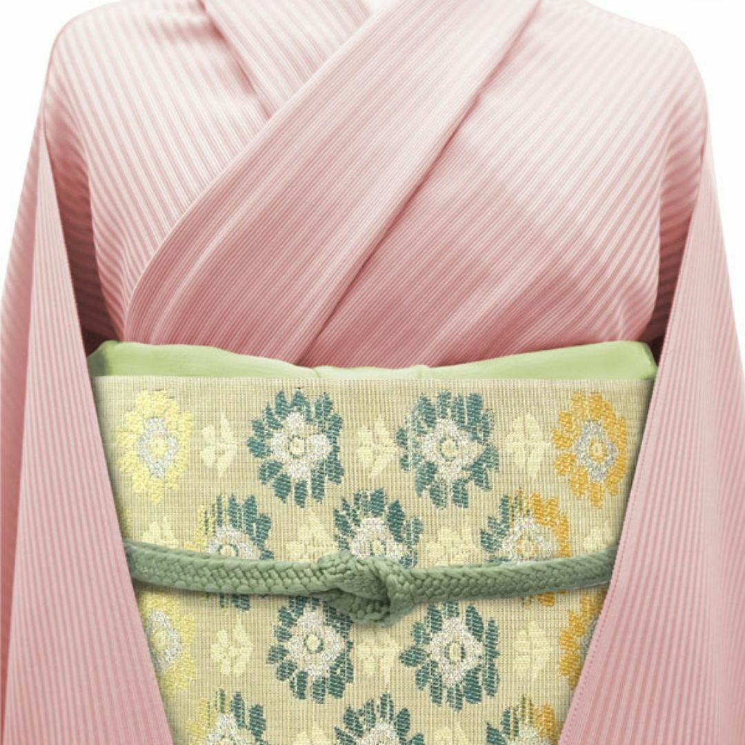 西陣 - 袋帯 京都 西陣 ラメ 薄茶ベージュ 草花 六通 カジュアル 西陣 - 袋帯 京都 西陣 ラメ 薄茶ベージュ 草花 六通 カジュアル