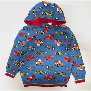 ディズニー(Disney)の新品 130 ★ ディズニー カーズ フルジップ パーカー ブルー 裏起毛 車(ジャケット/上着)