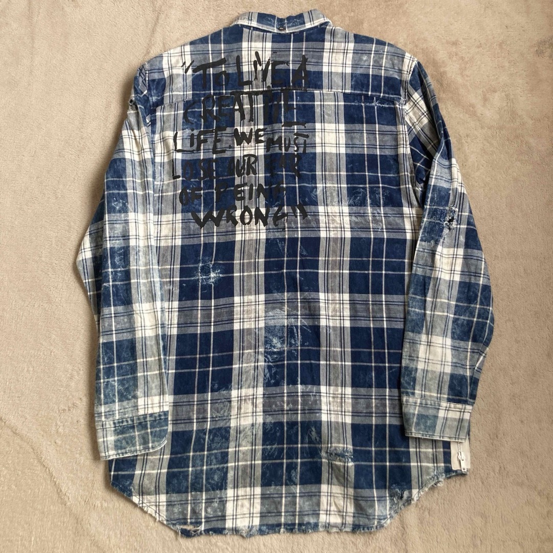 ZARA - ZARA チェックシャツ ネルシャツ グランジ ダメージの ZARA - ZARA チェックシャツ ネルシャツ グランジ ダメージの