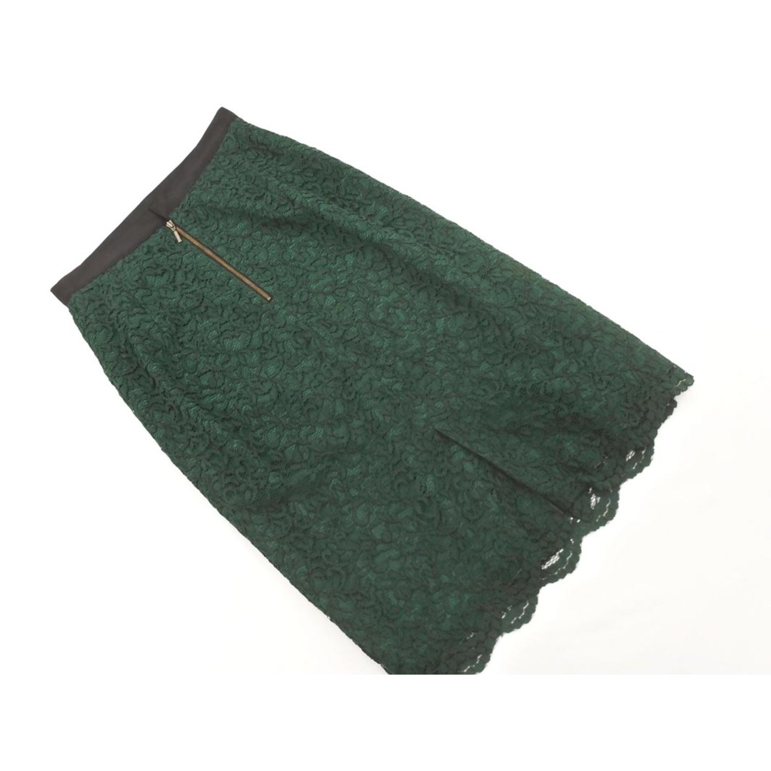 INED - INED イネド 総レース タイト スカート size7/緑 INED - INED イネド 総レース タイト スカート size7/緑