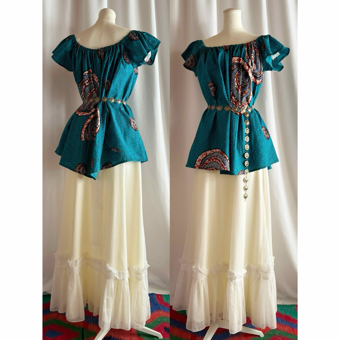 VINTAGE - ビンテージ 70s アフリカン ドレス バティック VINTAGE - ビンテージ 70s アフリカン ドレス バティック