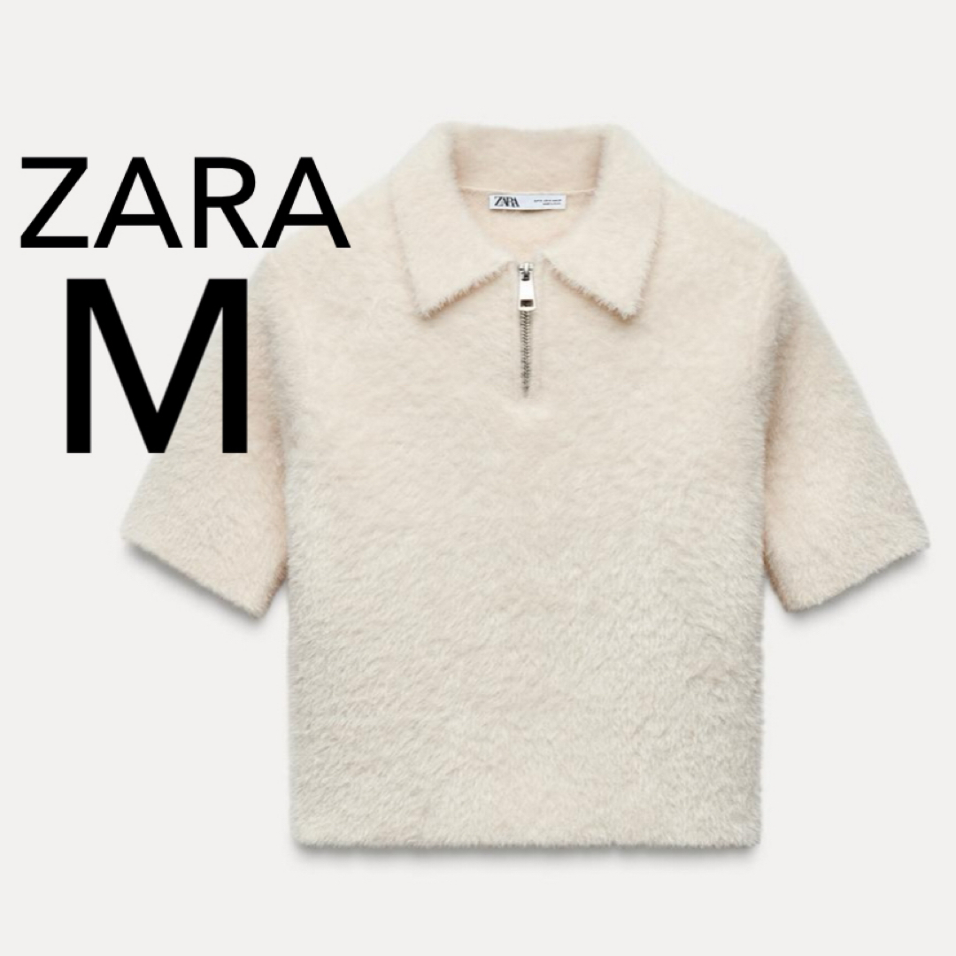ZARA - ZARA フェイクファー ポロトップス 新品の通販 by ふわ's ZARA - ZARA フェイクファー ポロトップス 新品の通販 by ふわ's