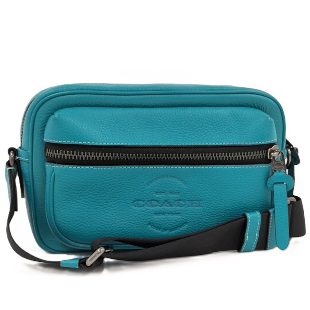 COACH - COACH ショルダーバッグ レザー ターコイズブルーの通販 COACH - COACH ショルダーバッグ レザー ターコイズブルーの通販