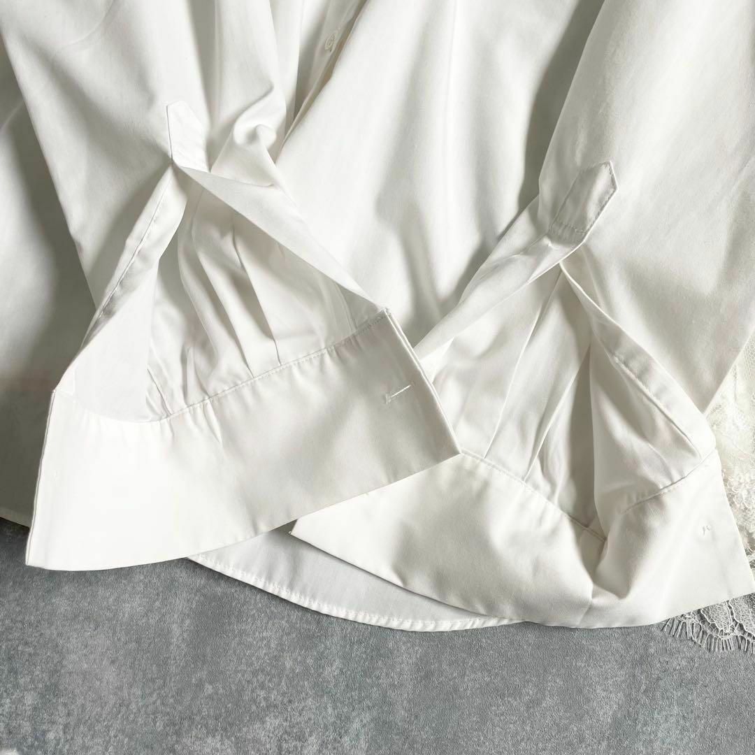 sacai - 4729【美品】サカイ バックレース長袖ブラウス L 白の sacai - 4729【美品】サカイ バックレース長袖ブラウス L 白の