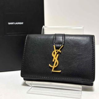 SAINT LAURENT - イヴサンローラン 長財布 黒 YSL ラウンド SAINT LAURENT - イヴサンローラン 長財布 黒 YSL ラウンド