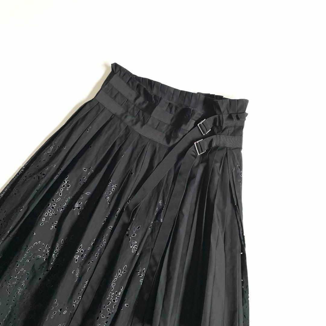 sacai - 4681【美品】サカイ ロングスカート フリル レース 黒 S sacai - 4681【美品】サカイ ロングスカート フリル レース 黒 S
