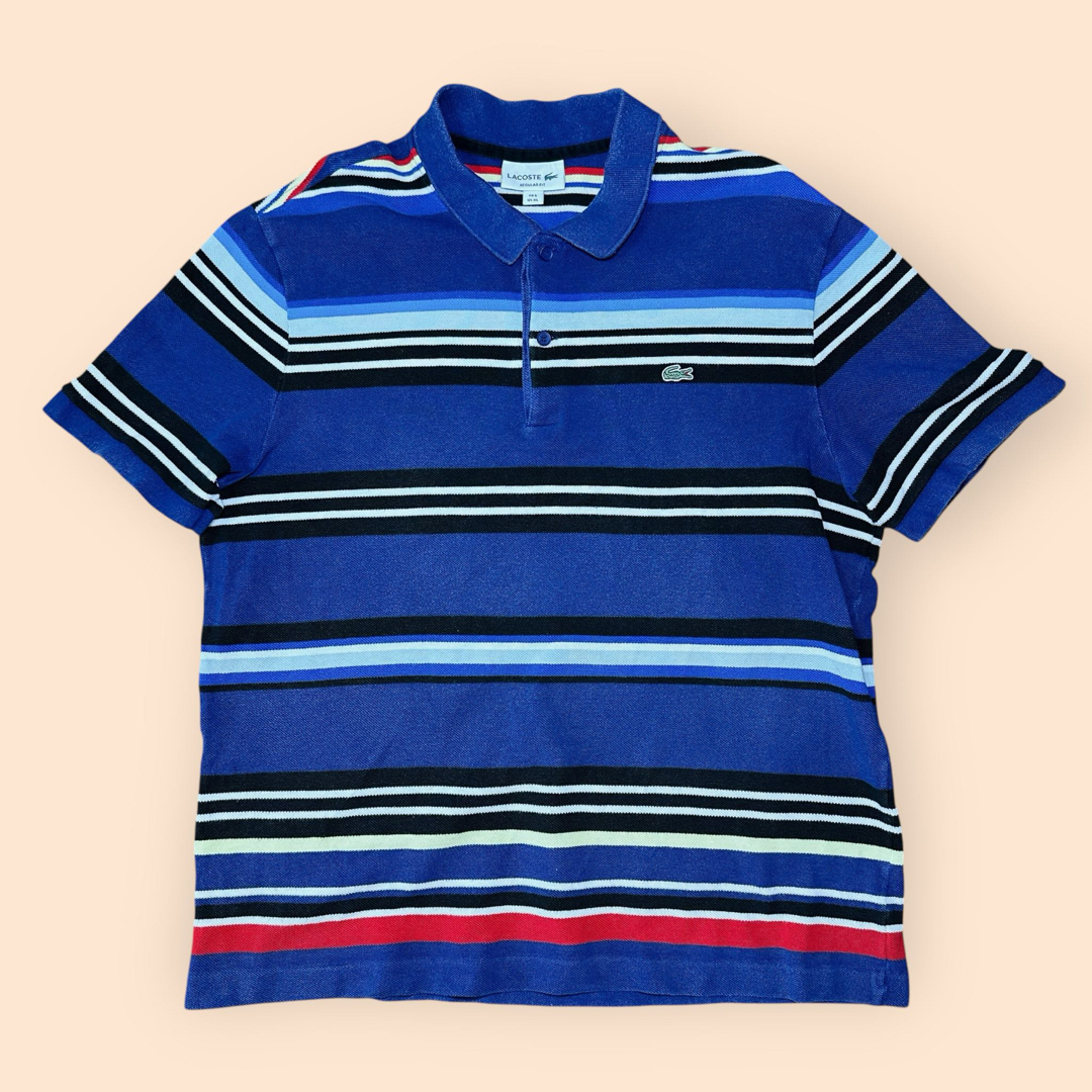 LACOSTE - LACOSTE ラコステ マルチカラー マルチボーダー 刺繍 LACOSTE - LACOSTE ラコステ マルチカラー マルチボーダー 刺繍