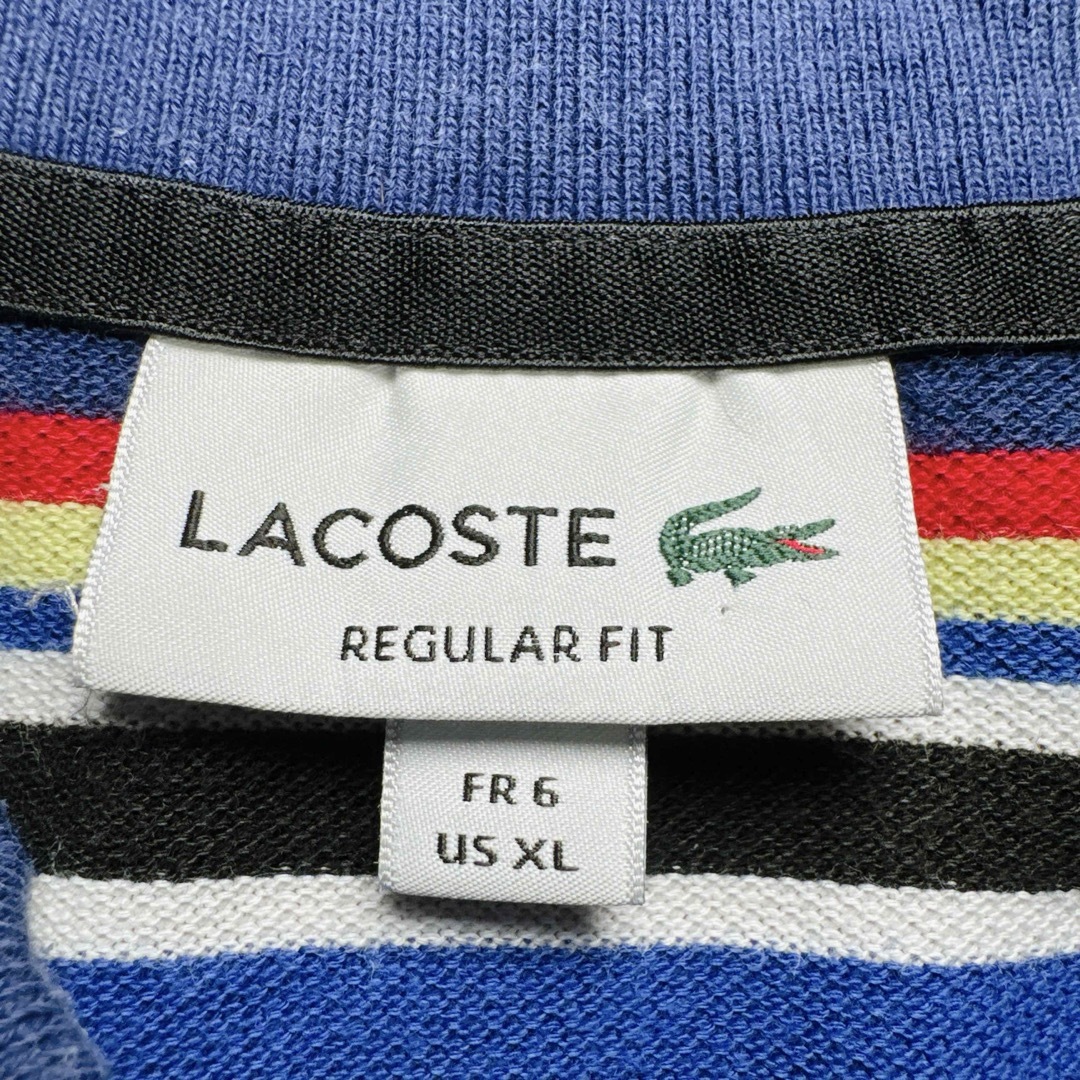 LACOSTE - LACOSTE ラコステ マルチカラー マルチボーダー 刺繍 LACOSTE - LACOSTE ラコステ マルチカラー マルチボーダー 刺繍