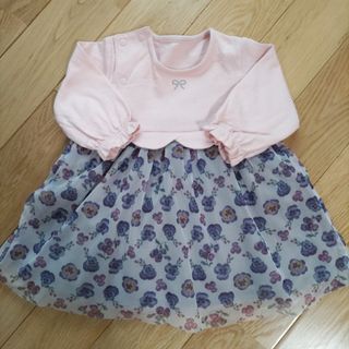 コンビミニ(Combi mini)のコンビミニ　ラップワンピース　ビオラ柄チュールスカート(ワンピース)