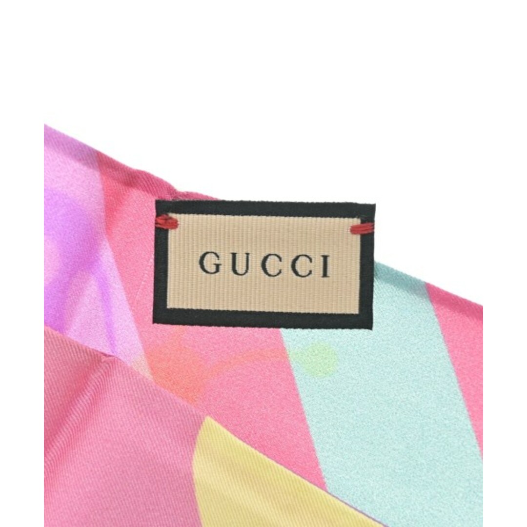 GUCCI - GUCCI グッチ バンダナ・スカーフ - ピンクx水色x黄等 GUCCI - GUCCI グッチ バンダナ・スカーフ - ピンクx水色x黄等