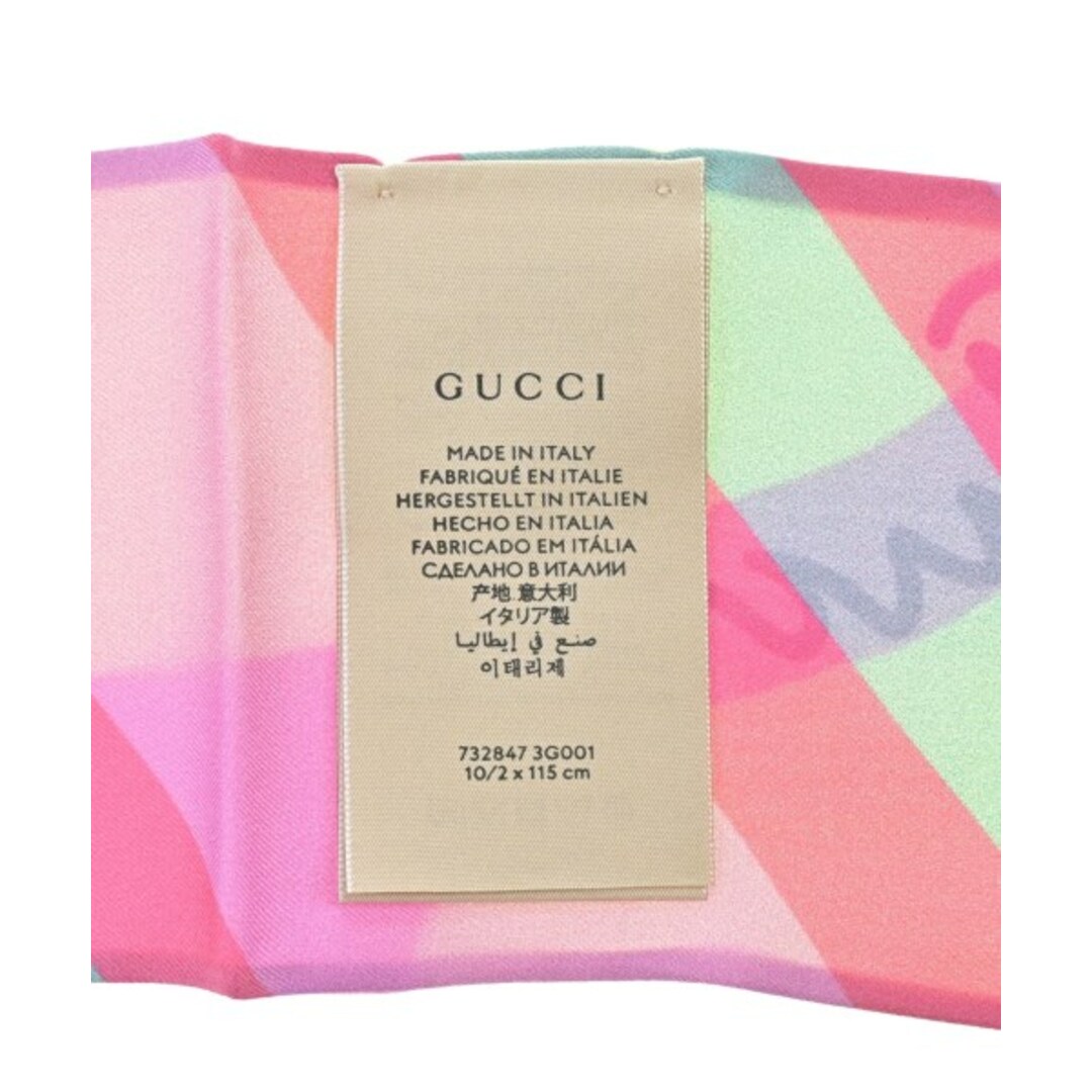 GUCCI - GUCCI グッチ バンダナ・スカーフ - ピンクx水色x黄等 GUCCI - GUCCI グッチ バンダナ・スカーフ - ピンクx水色x黄等