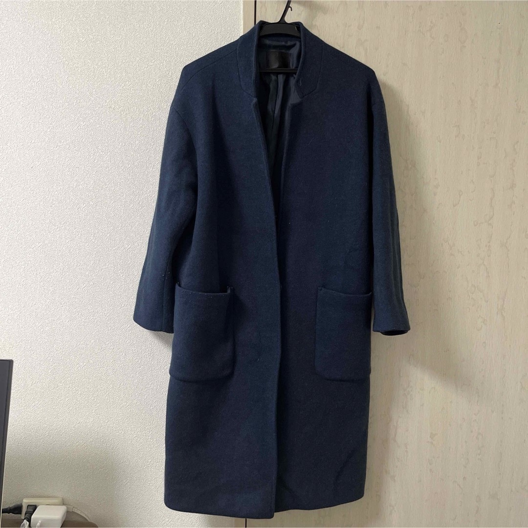ZARA - ダークブルーロングコートの通販 by natsukist's shop ZARA - ダークブルーロングコートの通販 by natsukist's shop