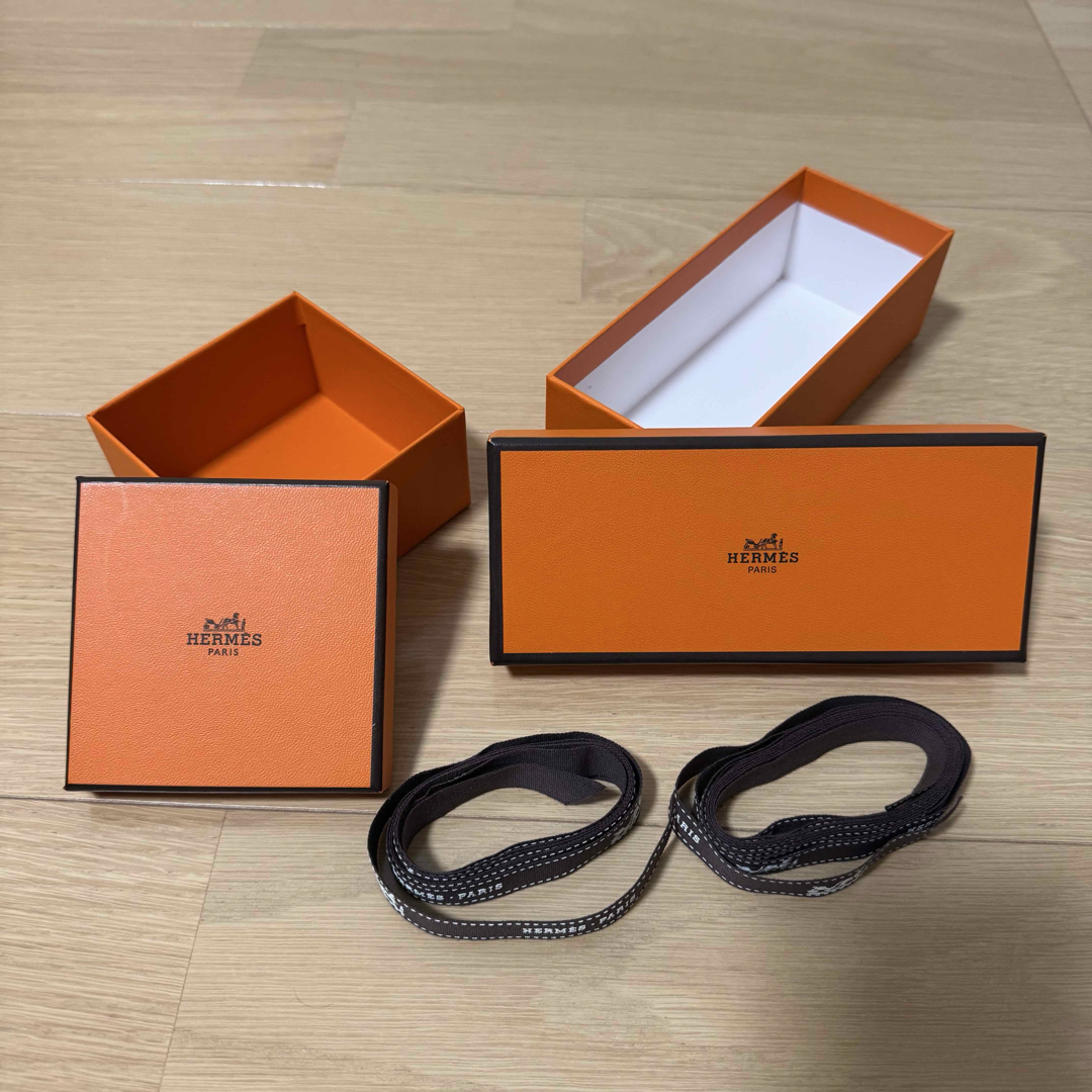 HERMES - エルメス HERMES 空箱2個 リボン(テープ)2本 セット HERMES - エルメス HERMES 空箱2個 リボン(テープ)2本 セット
