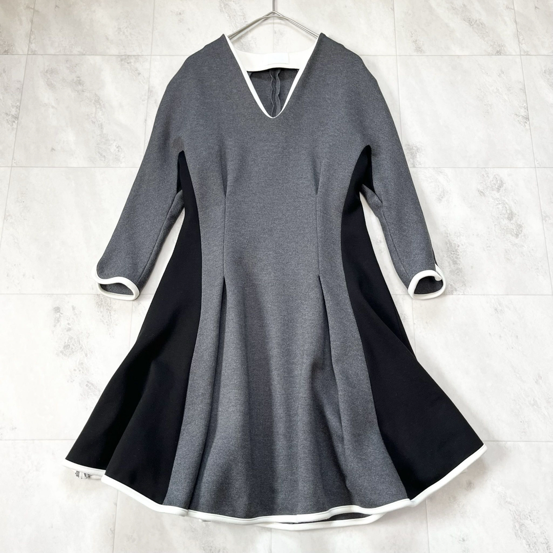 mame - 【美品】mame バイカラー フレアワンピース Jersey Dress mame - 【美品】mame バイカラー フレアワンピース Jersey Dress