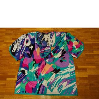 LEONARD - レオナール カットソー カンカン素材 花柄 ラメ 黒 L LEONARD - レオナール カットソー カンカン素材 花柄 ラメ 黒 L