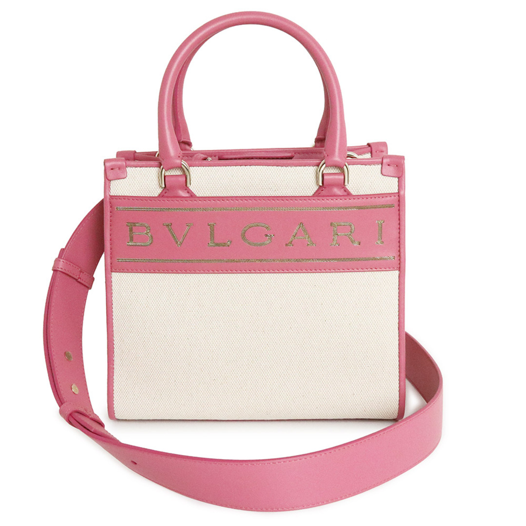 BVLGARI - ブルガリ ロゴ トート 2way ショルダー ハンドバッグ BVLGARI - ブルガリ ロゴ トート 2way ショルダー ハンドバッグ