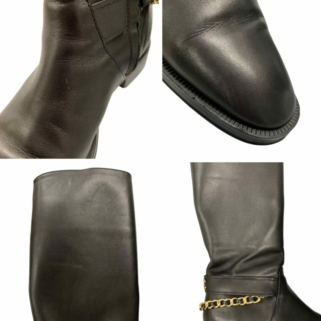 CHANEL - シャネル ロングブーツ G39171 チェーン ゴールド金具 CHANEL - シャネル ロングブーツ G39171 チェーン ゴールド金具
