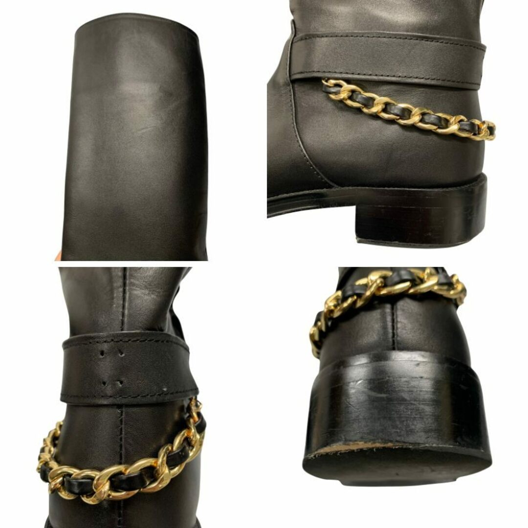 CHANEL - シャネル ロングブーツ G39171 チェーン ゴールド金具 CHANEL - シャネル ロングブーツ G39171 チェーン ゴールド金具