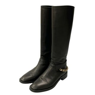 CHANEL - シャネル ロングブーツ G39171 チェーン ゴールド金具 CHANEL - シャネル ロングブーツ G39171 チェーン ゴールド金具