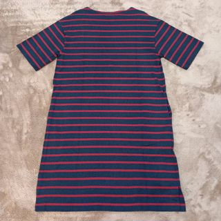 ユニクロ(UNIQLO)のユニクロ　ワンピース　ボーダー　膝丈　半袖　ワイドワンピース(ひざ丈ワンピース)