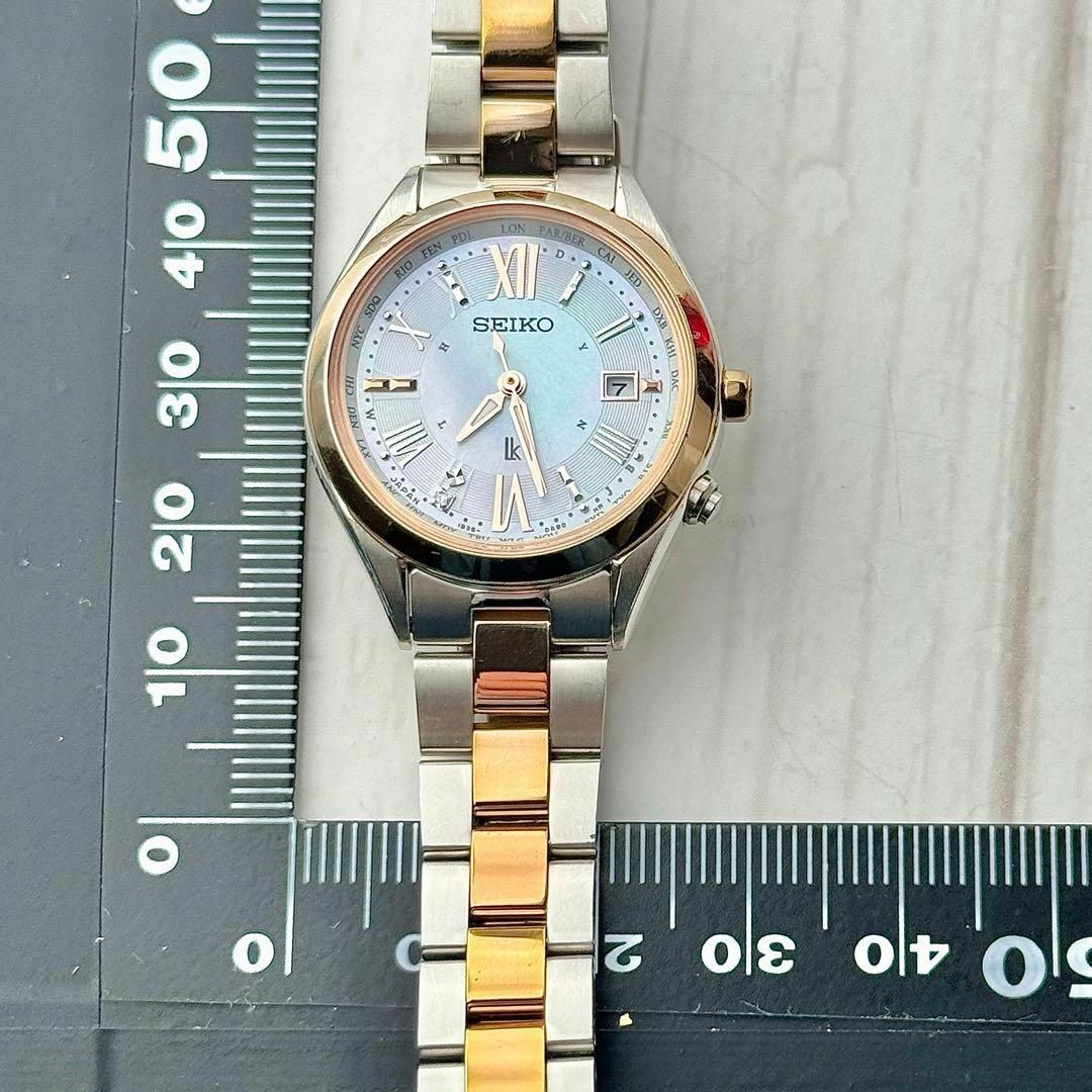 SEIKO - ☆電波ソーラー☆004 セイコー ルキア 1Pダイヤ シェル SEIKO - ☆電波ソーラー☆004 セイコー ルキア 1Pダイヤ シェル