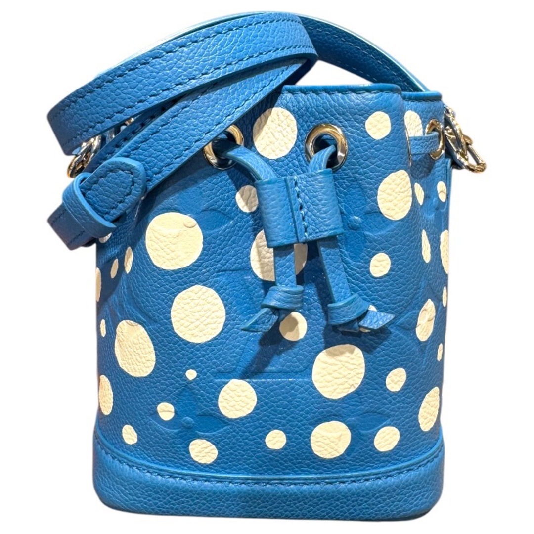 LOUIS VUITTON - 　ルイ・ヴィトン LOUIS VUITTON ナノノエ　草間彌生コラボ M81985 ブルークレール　シルバー金具 モノグラムアンプラント レディース ショルダーバッグ
