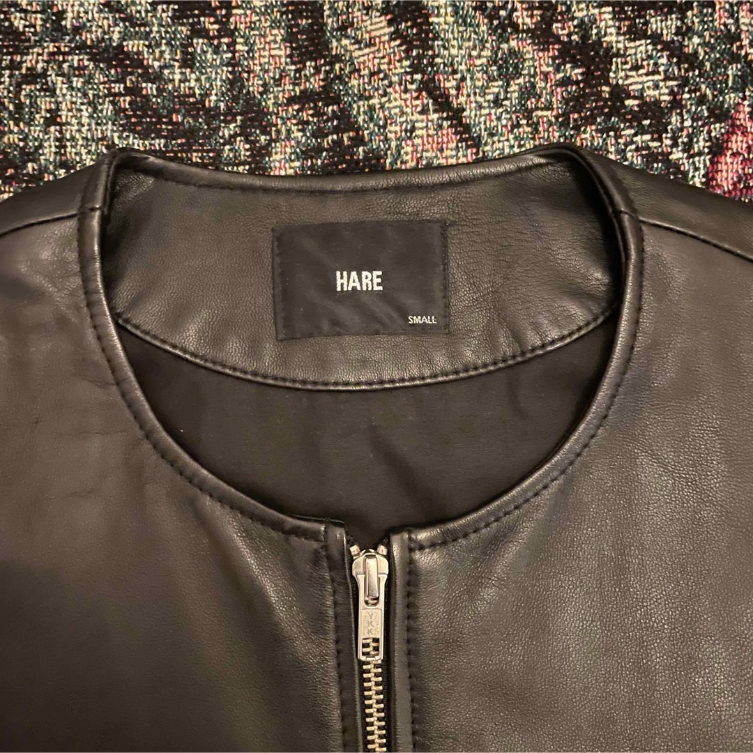 HARE - HARE ノーカラー シングルレザージャケットの通販 by HARE - HARE ノーカラー シングルレザージャケットの通販 by