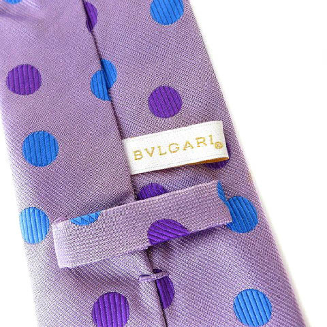 BVLGARI - ブルガリ ネクタイ ドット柄 シルク100 パープル 紫 BVLGARI - ブルガリ ネクタイ ドット柄 シルク100 パープル 紫
