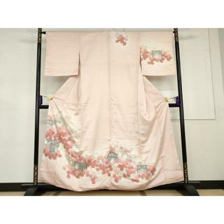 平和屋着物■訪問着　刺繍　草花文　暈し染め　金彩　正絹　逸品　AAAS3755cs(着物)