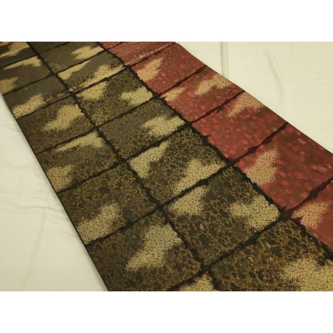 平和屋着物◎六通柄袋帯 市松霞文 引箔 正絹 逸品 DAAO9903rtの 平和屋着物◎六通柄袋帯 市松霞文 引箔 正絹 逸品 DAAO9903rtの