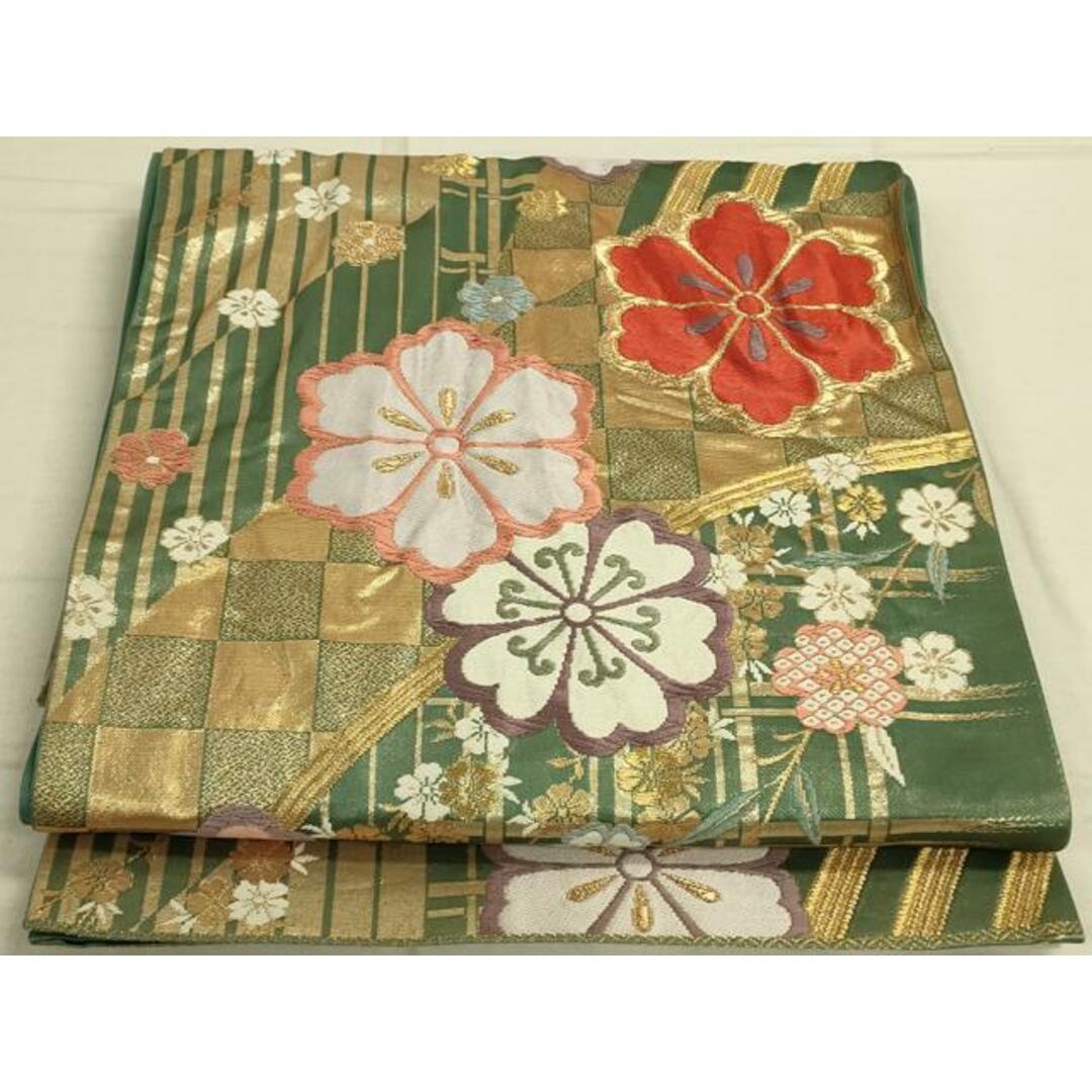 平和屋着物◎六通柄袋帯 唐織 舞花文 金糸 引箔 正絹 逸品 平和屋着物◎六通柄袋帯 唐織 舞花文 金糸 引箔 正絹 逸品