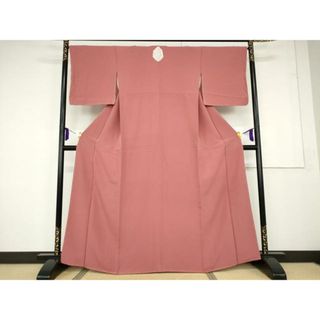 平和屋着物■上質な色無地　甚三紅色　正絹　逸品　未使用　AAAQ7340ma(着物)