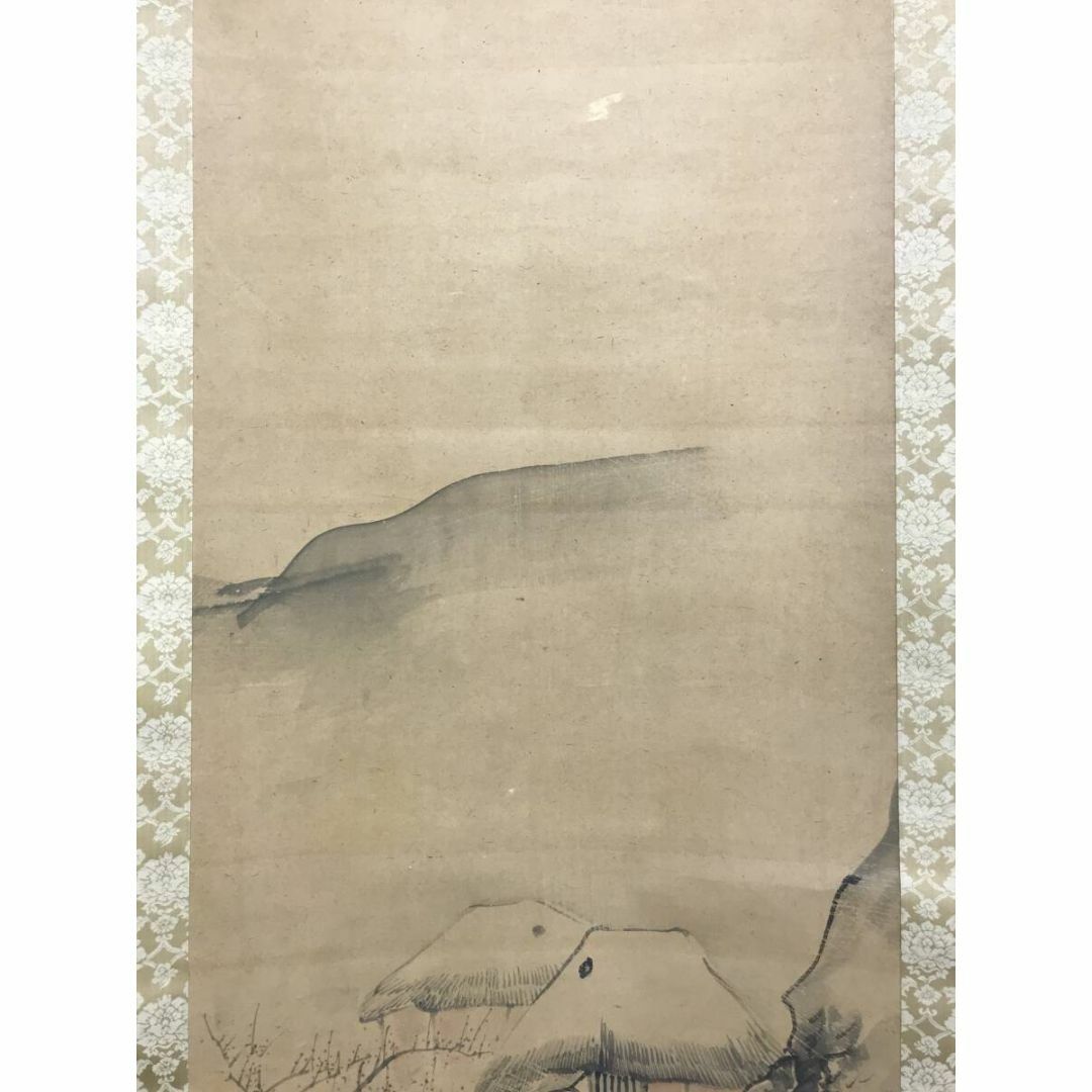 真作/松村景文/梅花田家之図/山水図/春景山水図/掛軸☆宝船☆AF 真作/松村景文/梅花田家之図/山水図/春景山水図/掛軸☆宝船☆AF