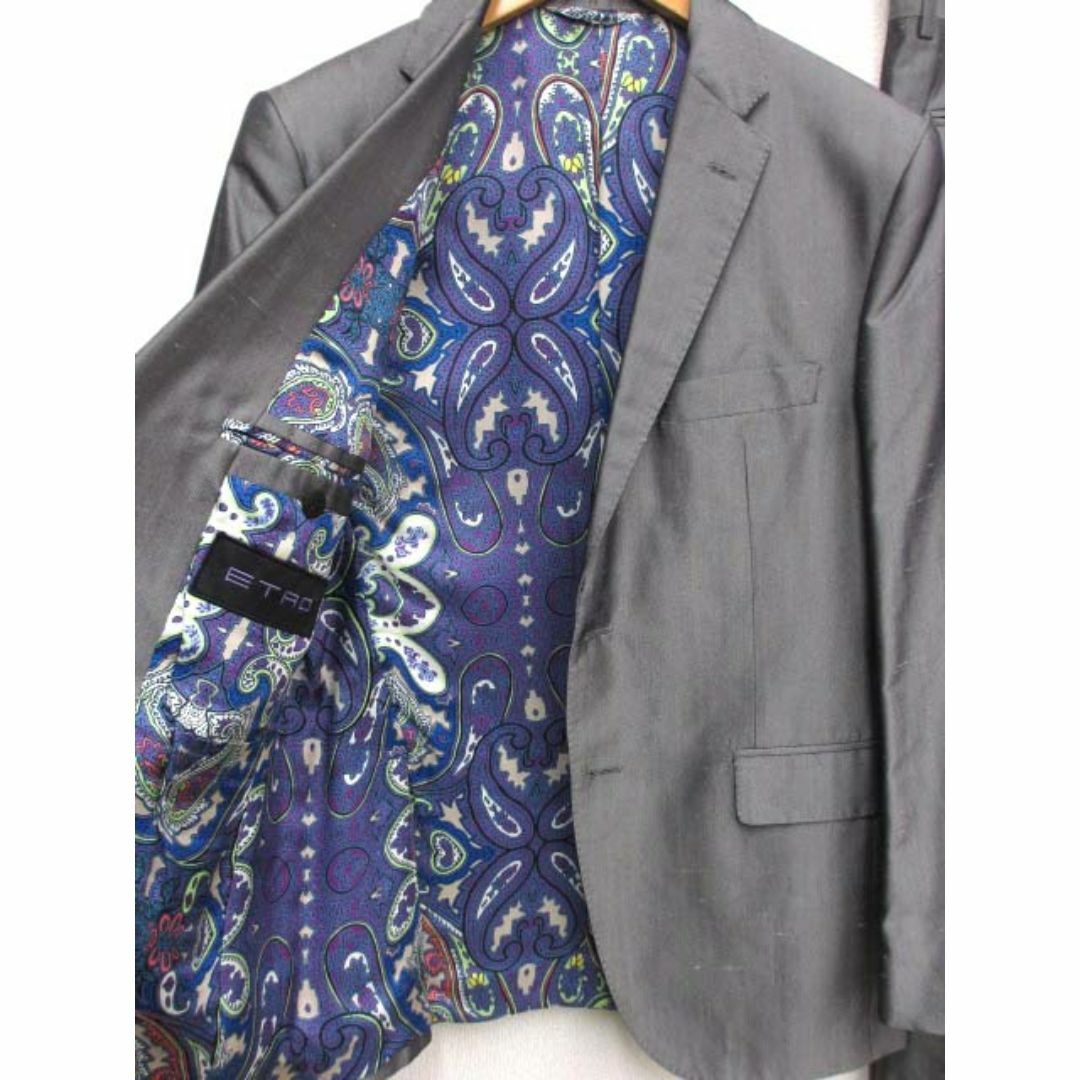 ETRO - 美品 エトロ ETRO シルク光沢 2Bシングル ドレススーツ ETRO - 美品 エトロ ETRO シルク光沢 2Bシングル ドレススーツ