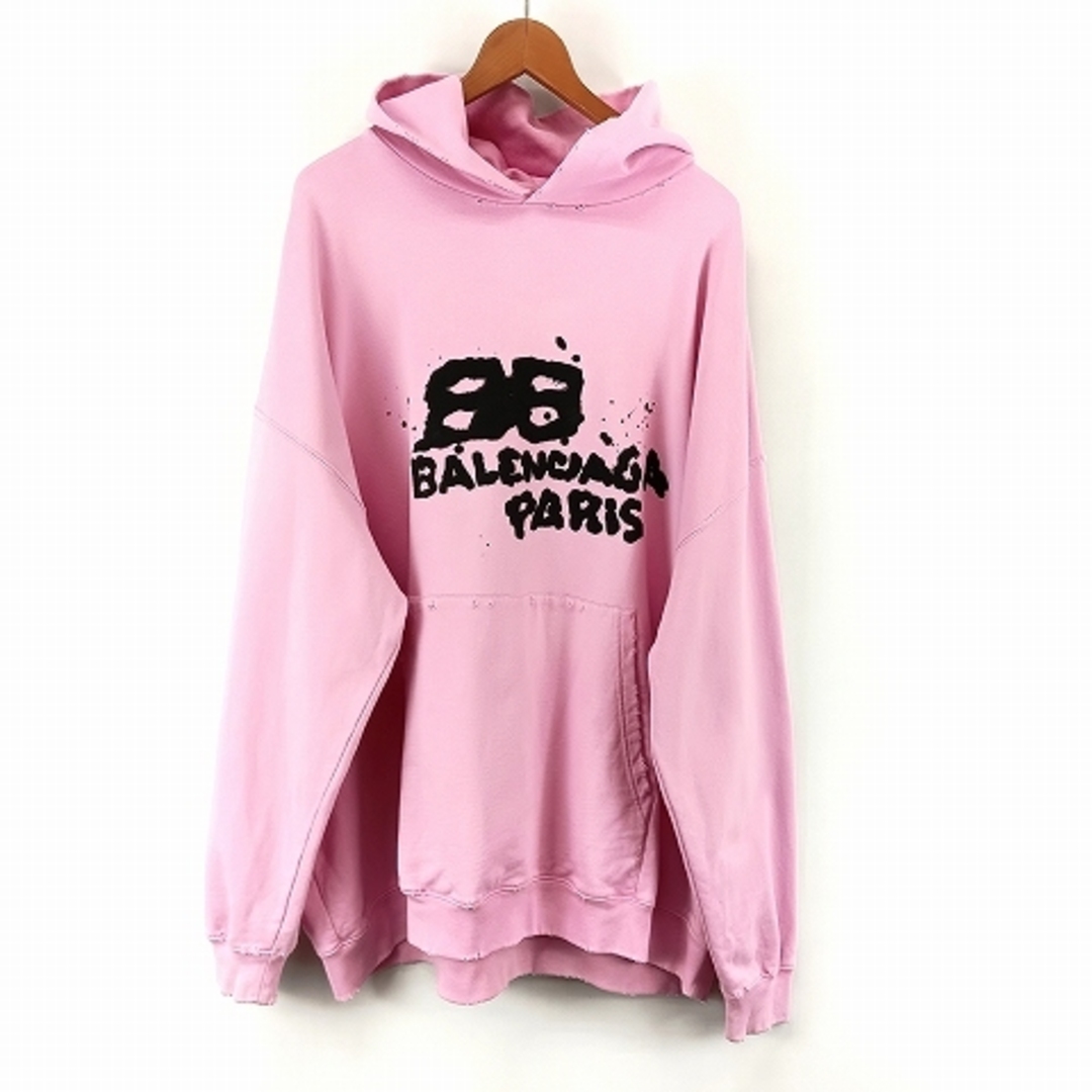 BALENCIAGA - バレンシアガ BBロゴ ダメージ加工 パーカー XXS BALENCIAGA - バレンシアガ BBロゴ ダメージ加工 パーカー XXS