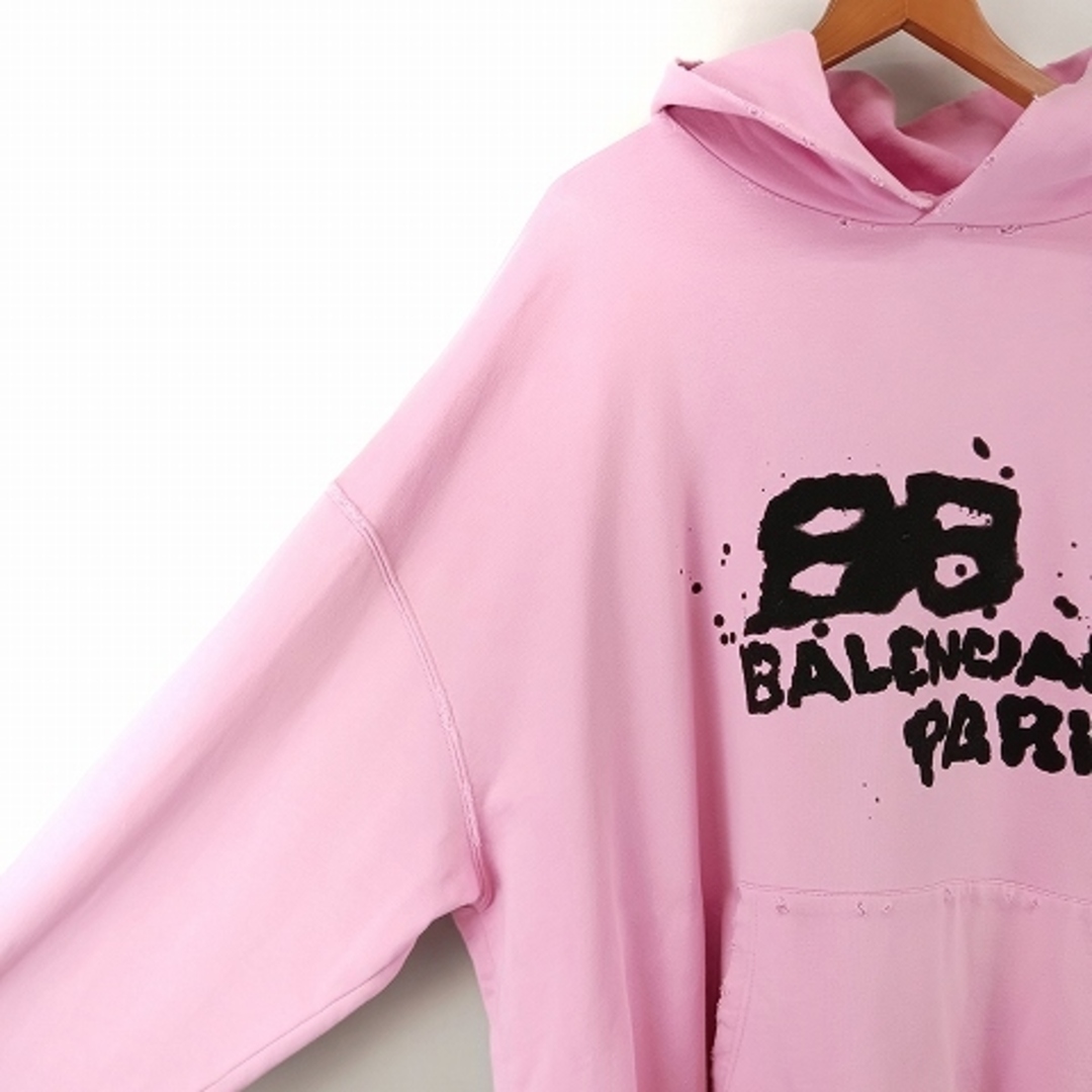 BALENCIAGA - バレンシアガ BBロゴ ダメージ加工 パーカー XXS BALENCIAGA - バレンシアガ BBロゴ ダメージ加工 パーカー XXS