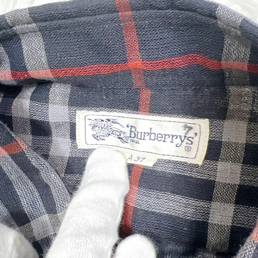 BURBERRY - 【90's】バーバリー ノバチェック ネイビー 半袖 BURBERRY - 【90's】バーバリー ノバチェック ネイビー 半袖