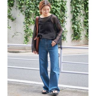 OHOTORO - OHOTORO Shima Sheer Shirtの通販 by Saki's shop OHOTORO - OHOTORO Shima Sheer Shirtの通販 by Saki's shop