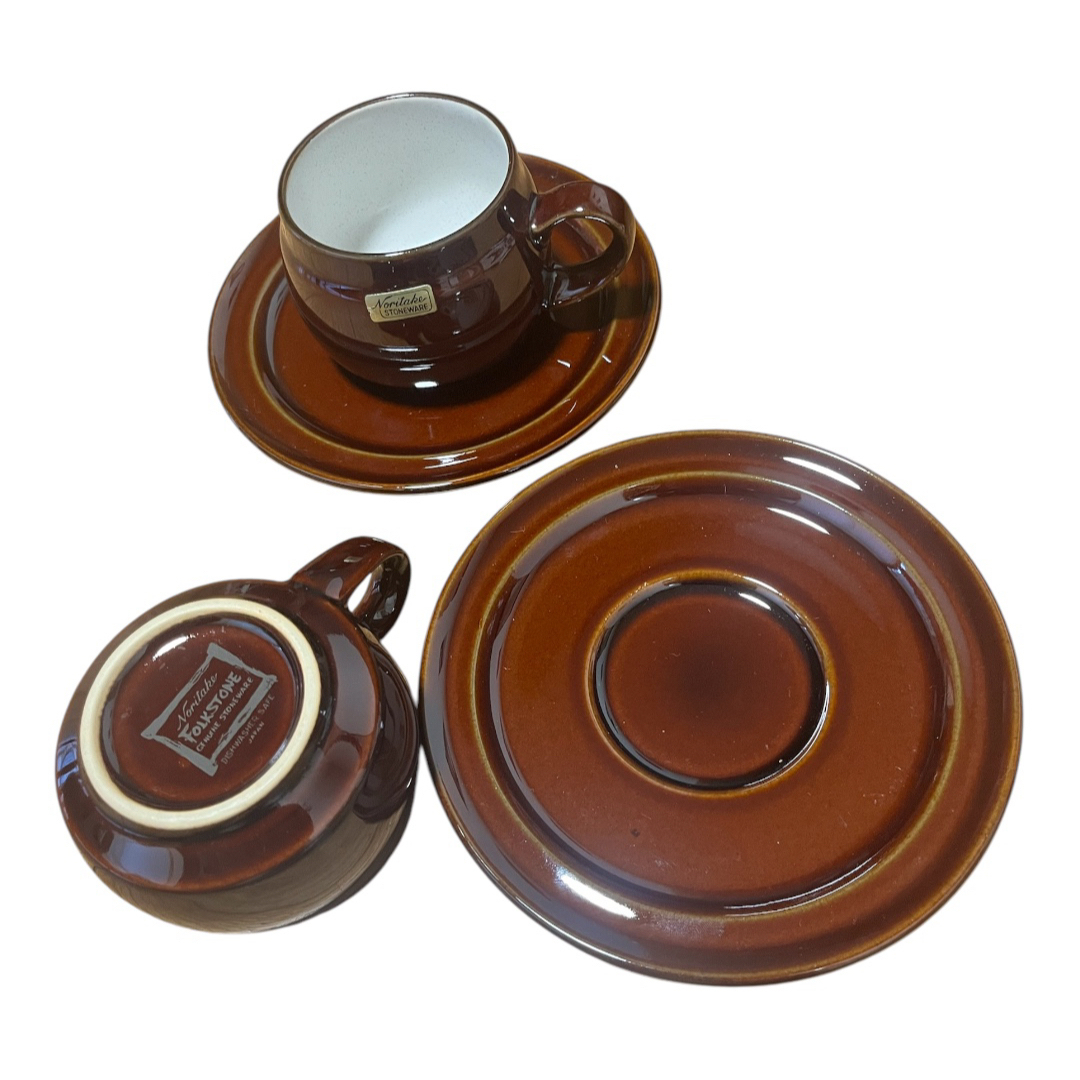 Noritake - ノリタケ FOLKSTONE カップ&ソーサー 2客セット 未 Noritake - ノリタケ FOLKSTONE カップ&ソーサー 2客セット 未
