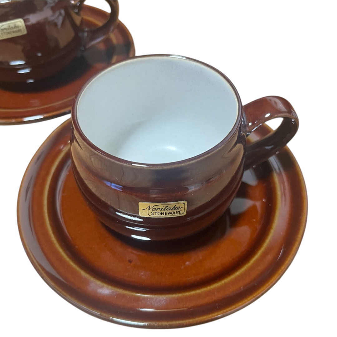 Noritake - ノリタケ FOLKSTONE カップ&ソーサー 2客セット 未 Noritake - ノリタケ FOLKSTONE カップ&ソーサー 2客セット 未