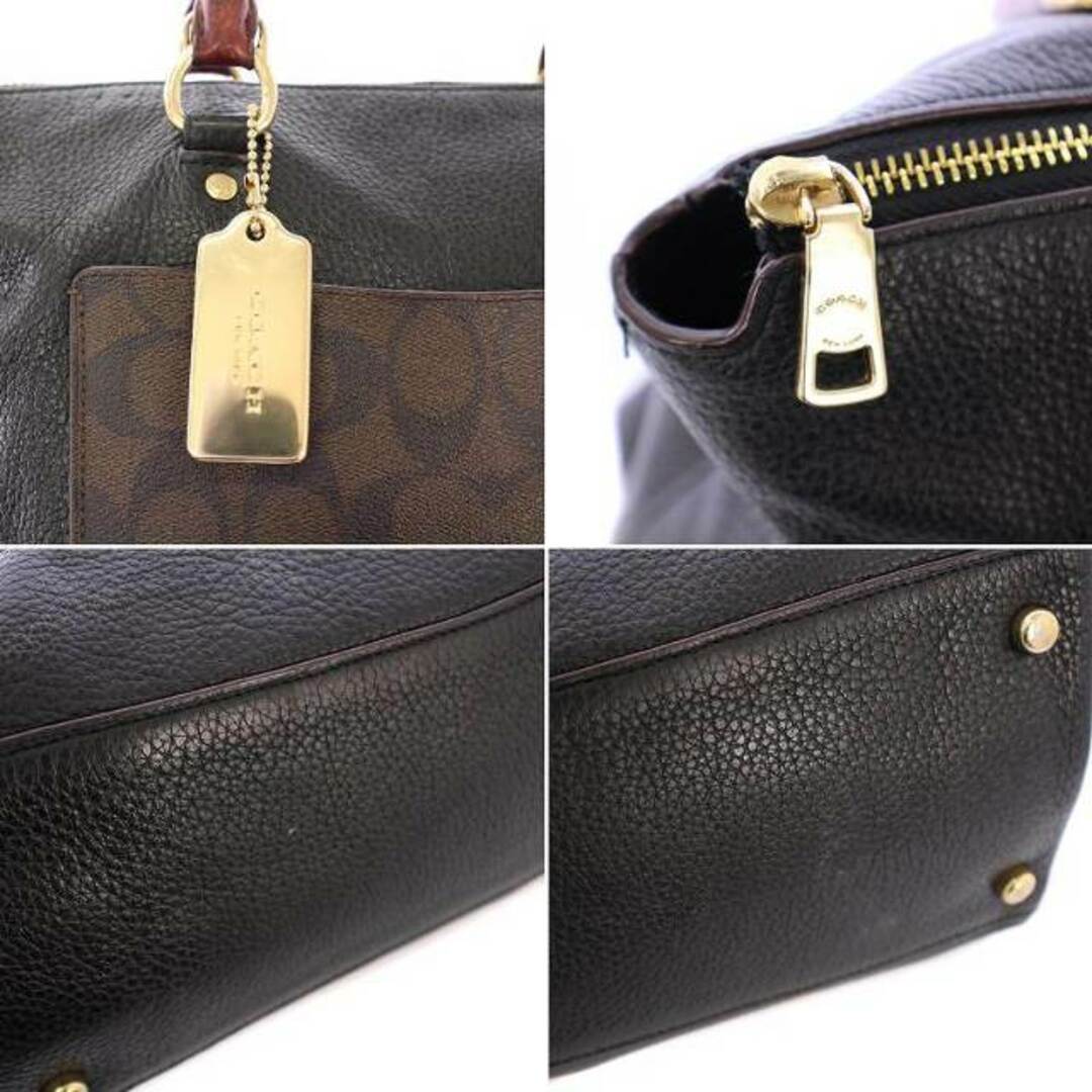 COACH - コーチ ハンドバッグ シグネチャー レザー 切替 ロゴ COACH - コーチ ハンドバッグ シグネチャー レザー 切替 ロゴ